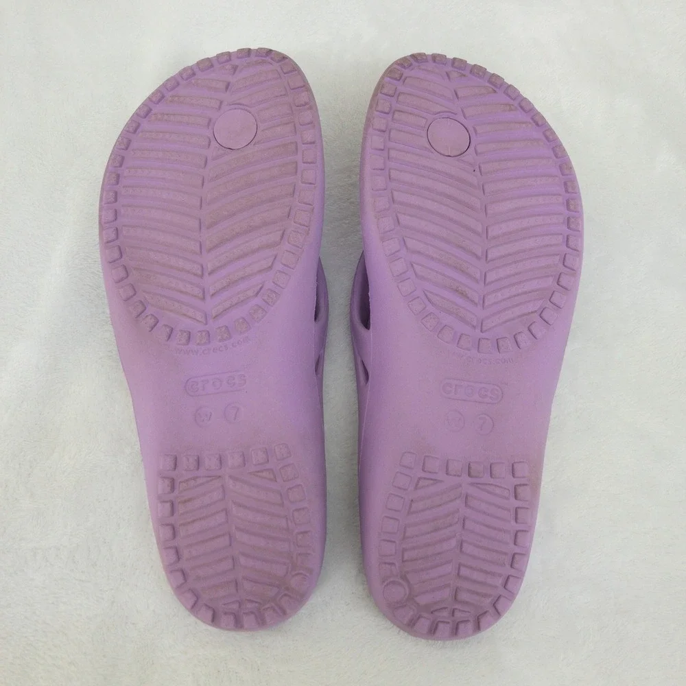 Crocs Kadee II Flip Flop Womens 7 Purple Sandal Lightweight Comfort Casual